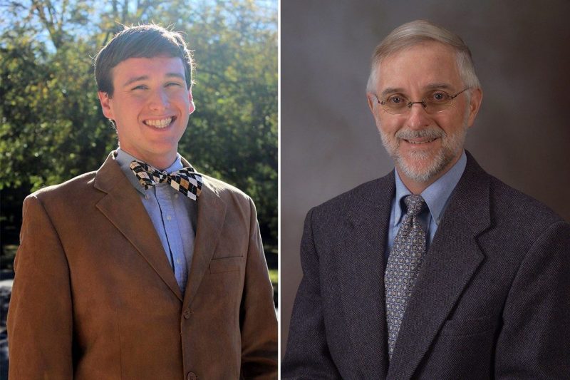 Camden A. Chatham (left) is a fifth-year Ph.D. student in macromolecular science and engineering. David A. Dillard (right) is the Adhesive and Sealant Science Professor in Biomedical Engineering and Mechanics.