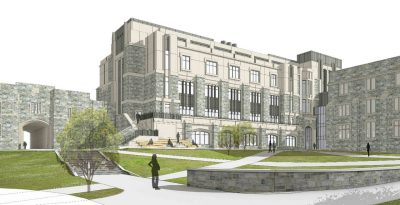 Architectural drawing of the new exterior of Holden Hall.